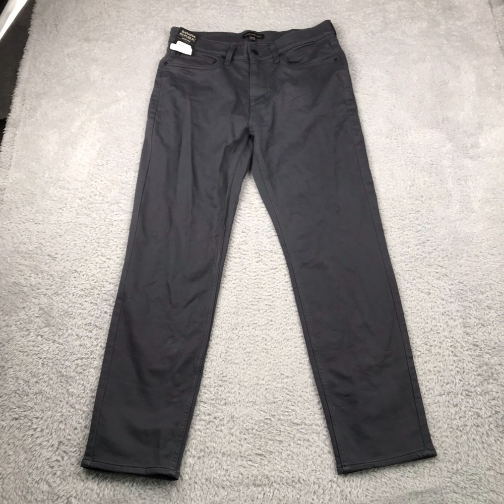 Banana Republic 5 Pocket Pants Mens 32x30 Ebony‎ Gray Casual Stretch Chino NEW